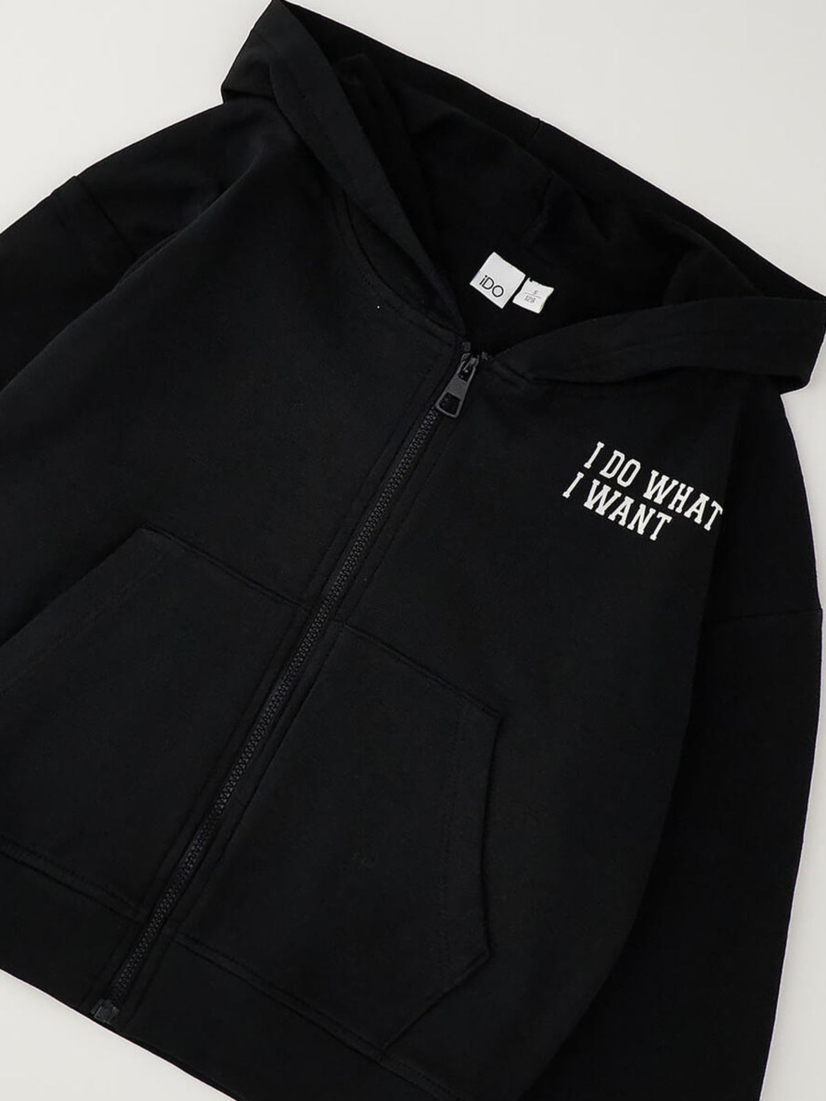 Ido bts felpa zip fl da bambino/a nero