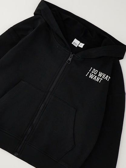 Ido bts felpa zip fl da bambino/a nero