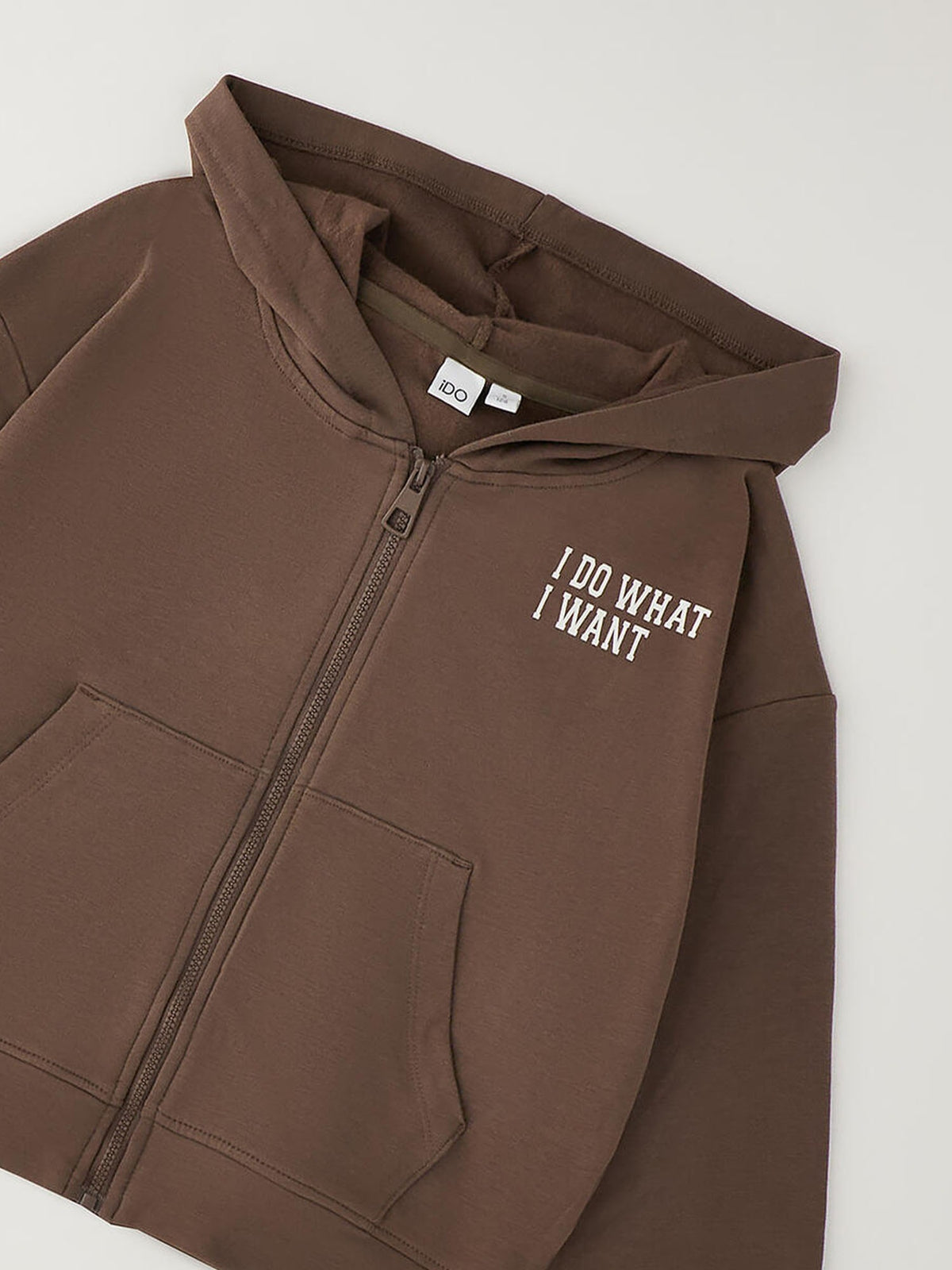 Ido bts felpa zip fl da bambino/a marrone