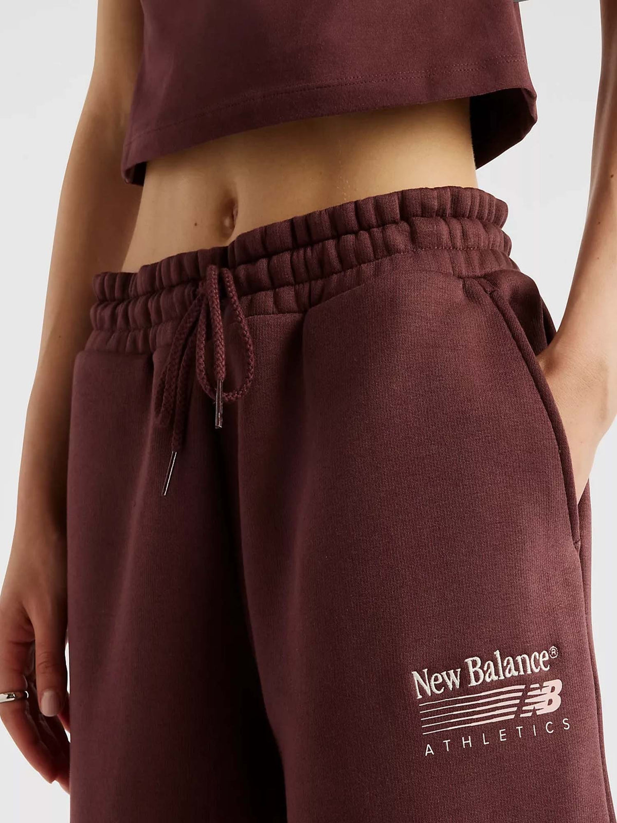New balance panta fl pantalone da donna bordeaux