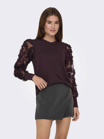 Jdy fairview felpa da donna vino