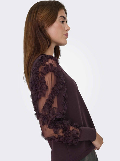Jdy fairview felpa da donna vino