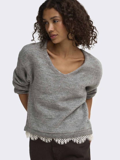 Jdy stephanie maglia da donna grigio chiaro