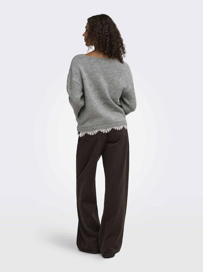 Jdy stephanie maglia da donna grigio chiaro