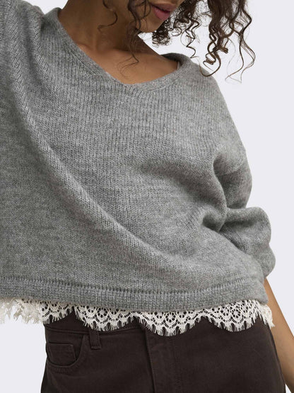 Jdy stephanie maglia da donna grigio chiaro