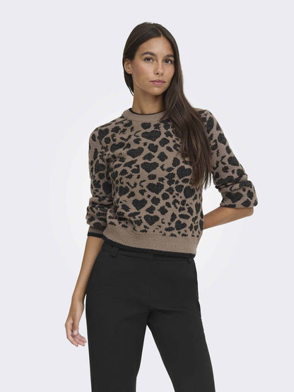 Jdy lorraine maglia da donna nocciola