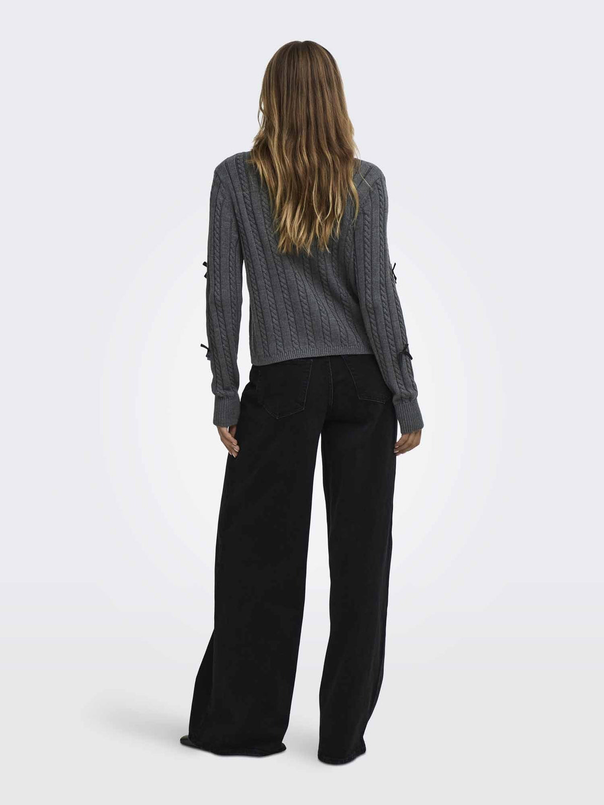 Jdy bow maglia da donna antracite