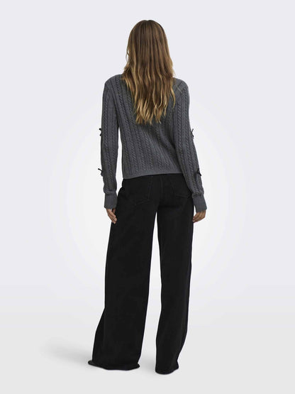 Jdy bow maglia da donna antracite