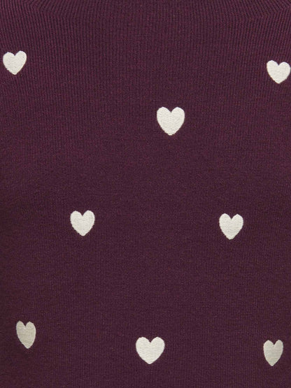 Only jr heart maglia da bambino/a bordeaux