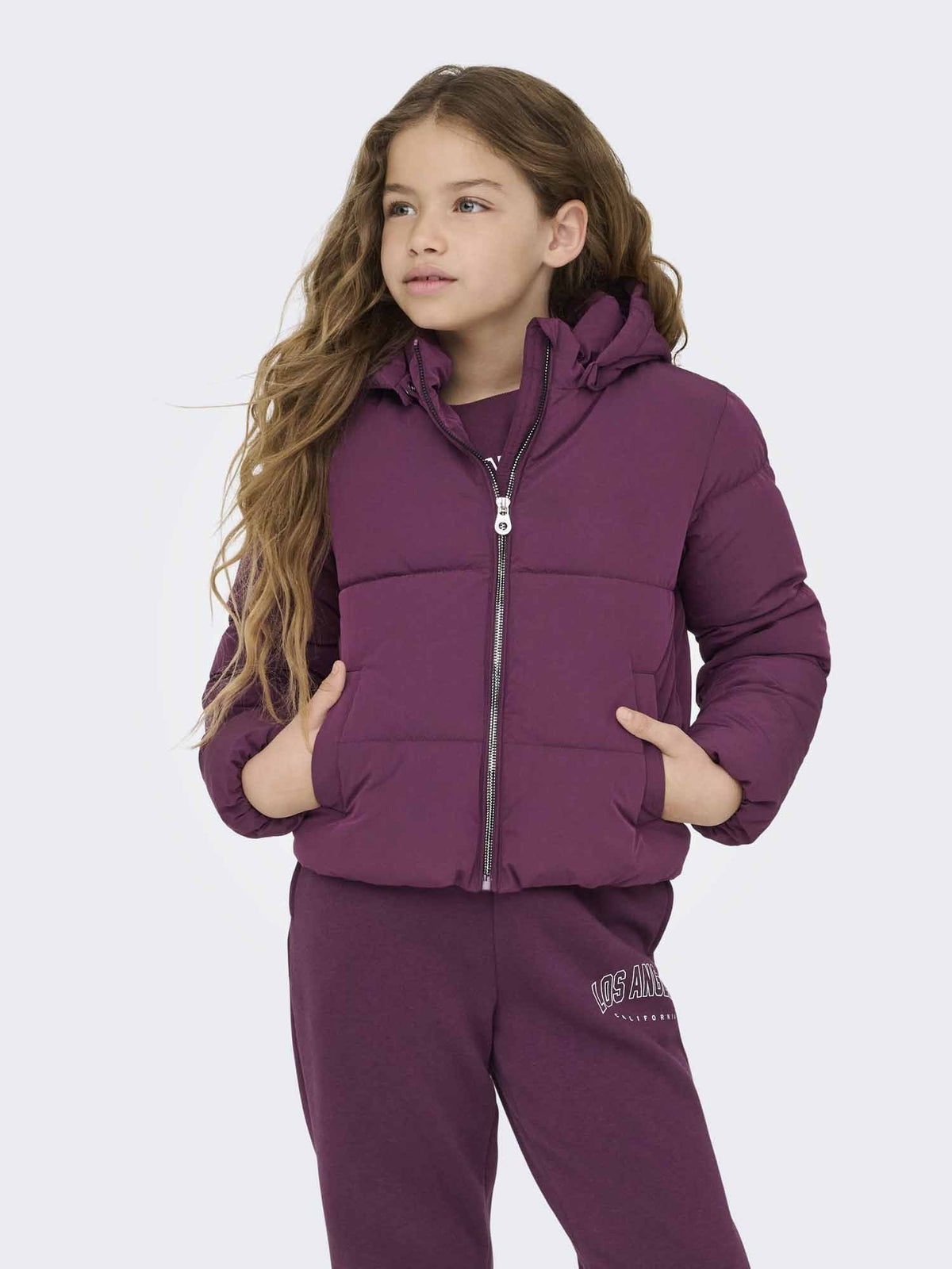 Only jr dolly puffer giubbino da bambino/a bordeaux