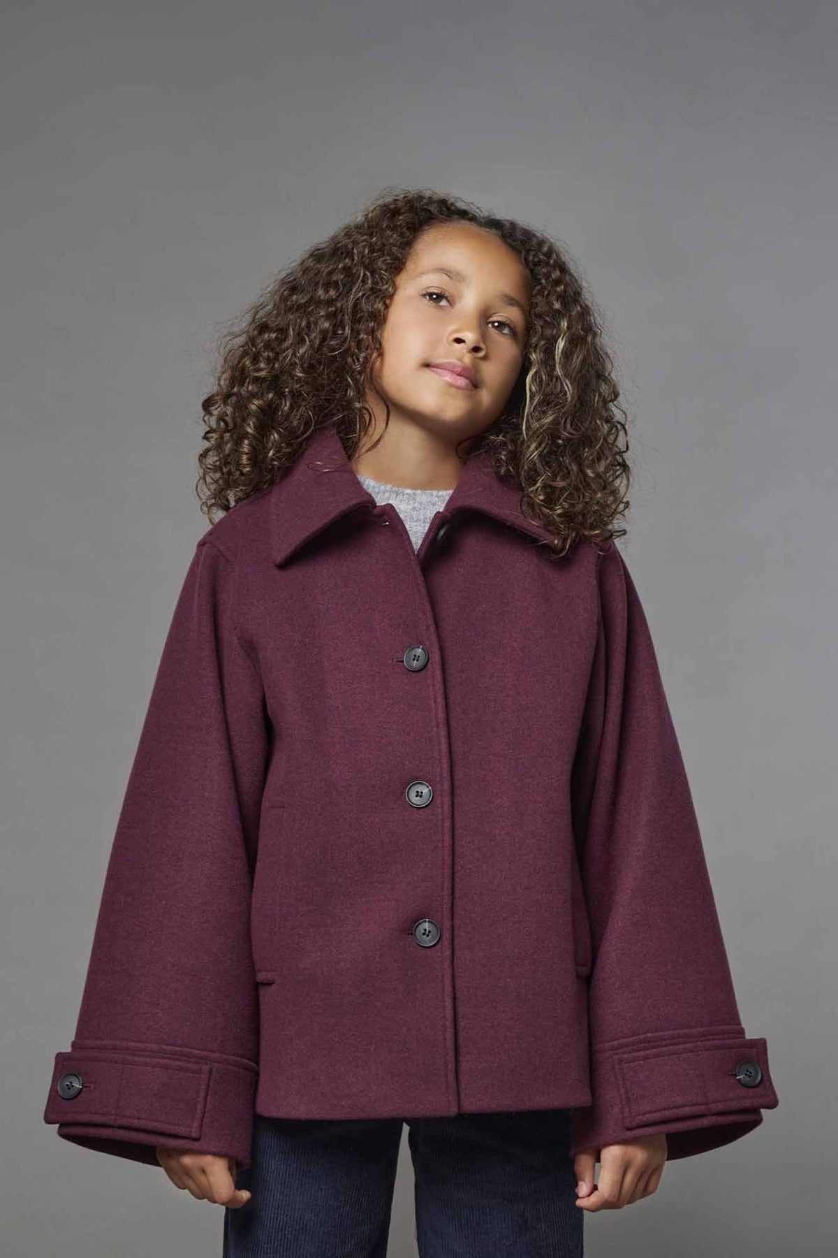 Only jr adina cappotto da bambino/a bordeaux