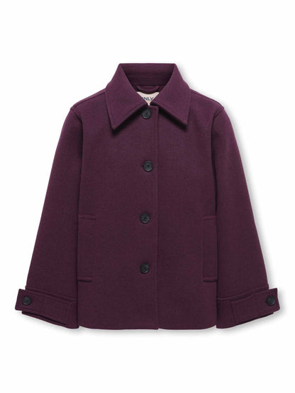 Only jr adina cappotto da bambino/a bordeaux