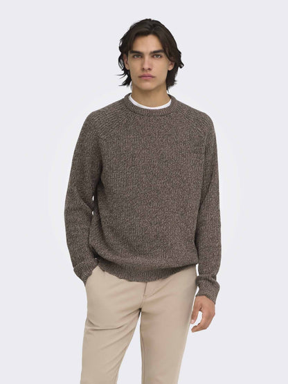 Only&sons join maglia da uomo marrone