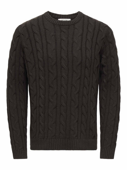 Only&sons kim maglia da uomo caffe'