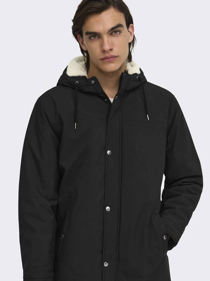 Only&sons alexander giaccone da uomo nero