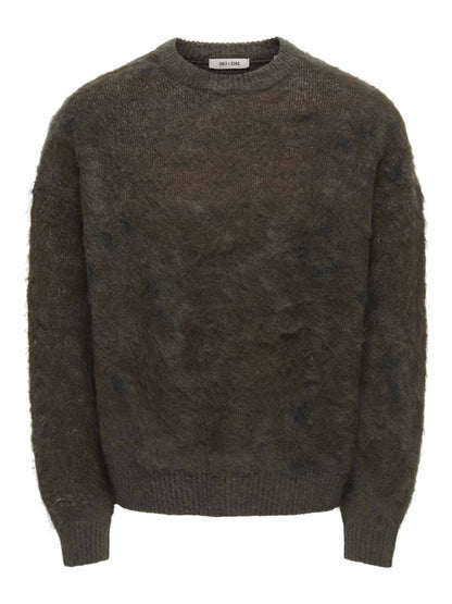 Only&sons willis maglia da uomo verde militare