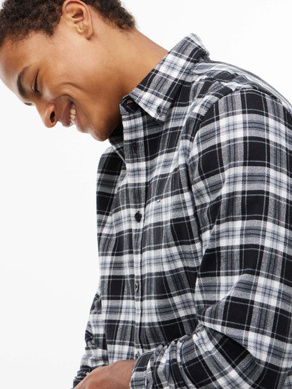 Tommy jeans flannel camicia da uomo nero