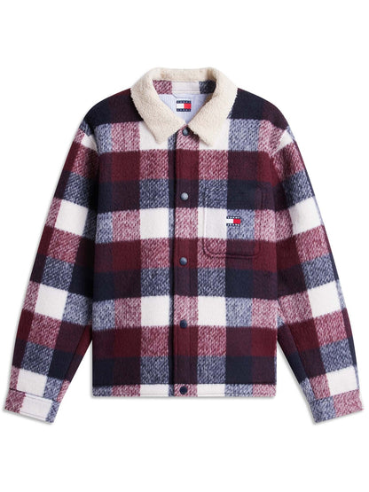 Tommy jeans teddy giubbino da uomo blu-rosso