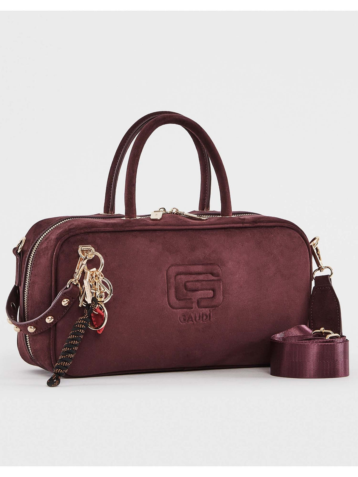 Gaudi' greta suede borsa da donna bordeaux