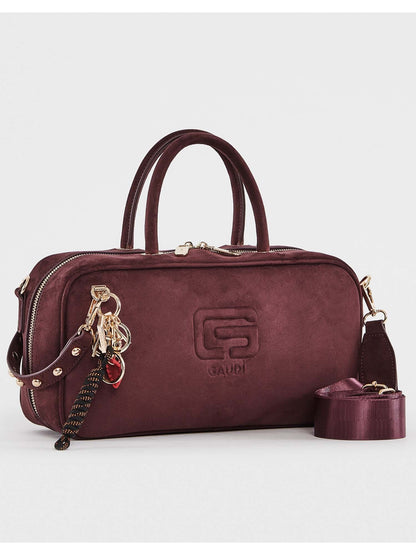 Gaudi' greta suede borsa da donna bordeaux