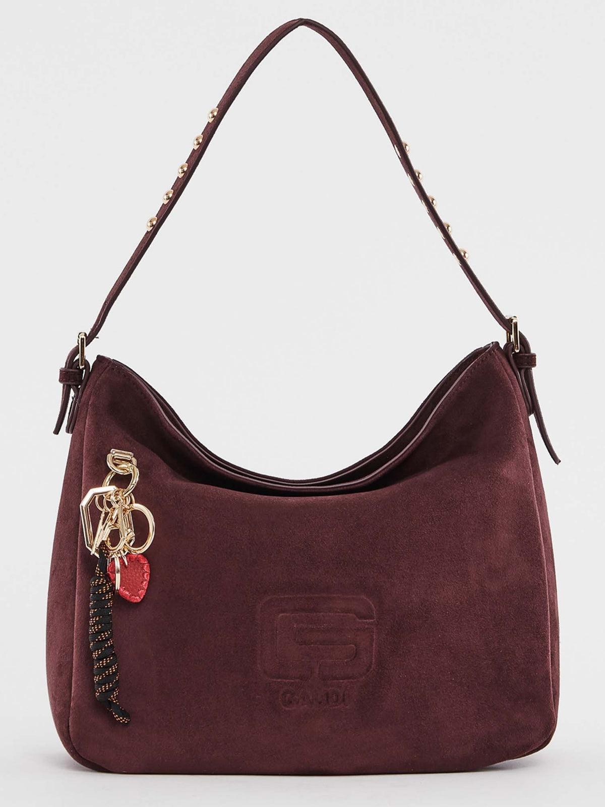 Gaudi' greta suede borsa da donna bordeaux