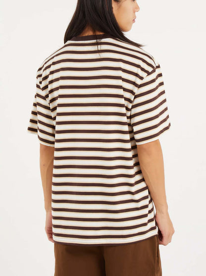Dickies stripe tee t-shirt da uomo marrone