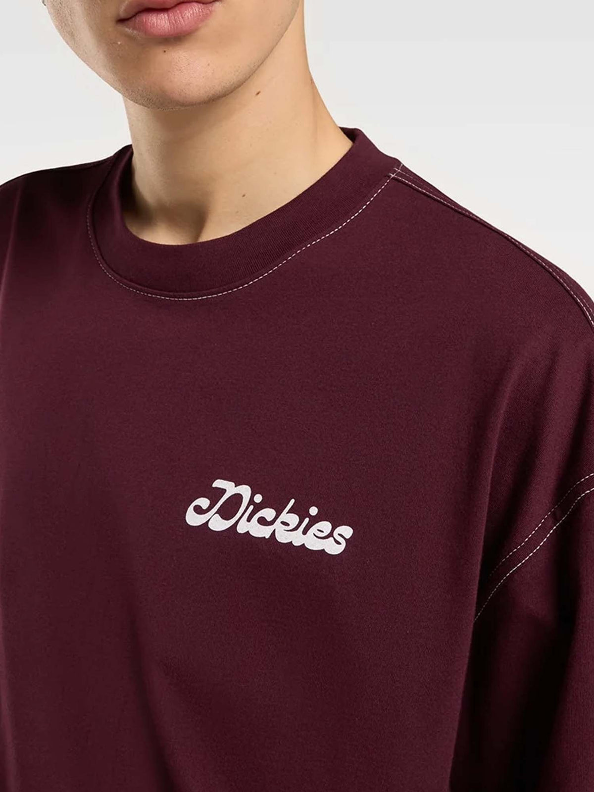 Dickies cornville t-shirt da uomo bordeaux