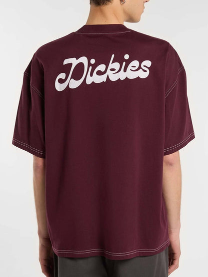 Dickies cornville t-shirt da uomo bordeaux