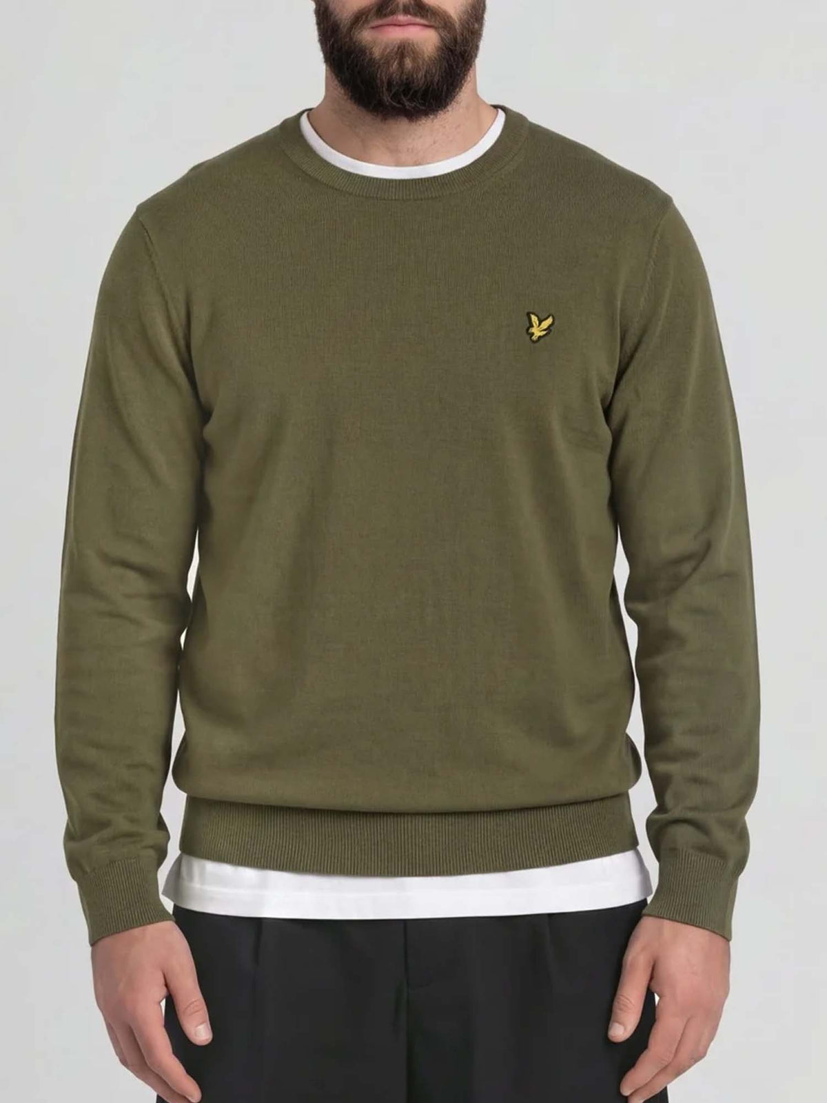 Lyle&scott maglia co da uomo kaki