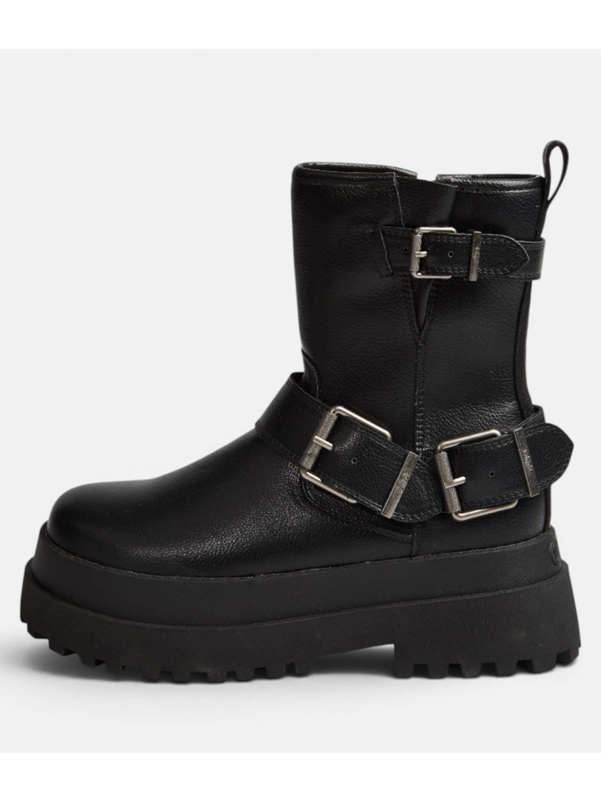 Buffalo pluto biker stivale da donna nero