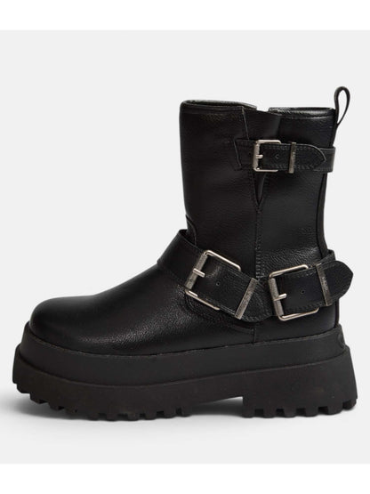 Buffalo pluto biker stivale da donna nero