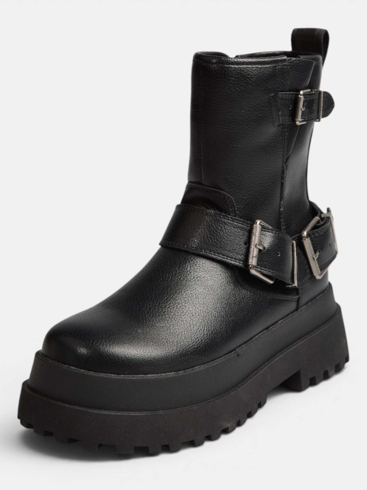 Buffalo pluto biker stivale da donna nero