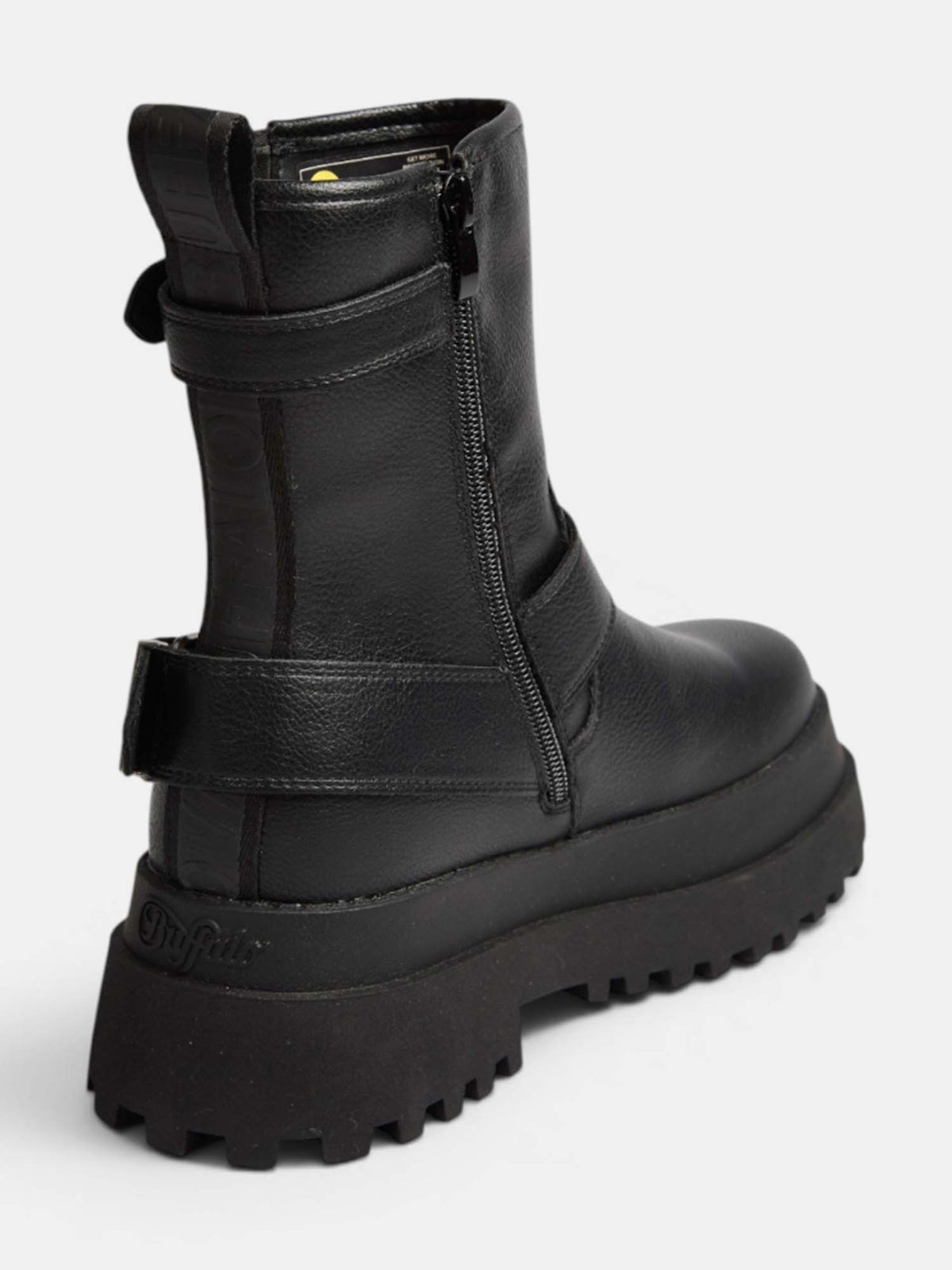 Buffalo pluto biker stivale da donna nero