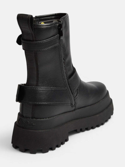Buffalo pluto biker stivale da donna nero