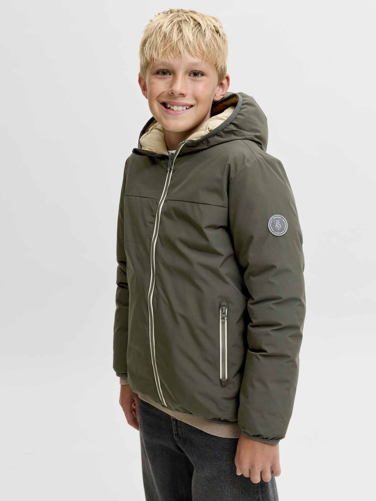 Jack&jones brooklyn giubbino da bambino/a verde militare