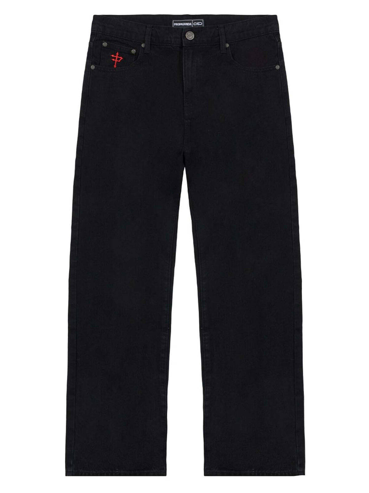Propaganda baggy fit jeans da uomo denim black