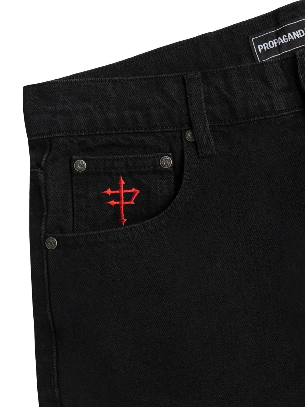 Propaganda baggy fit jeans da uomo denim black