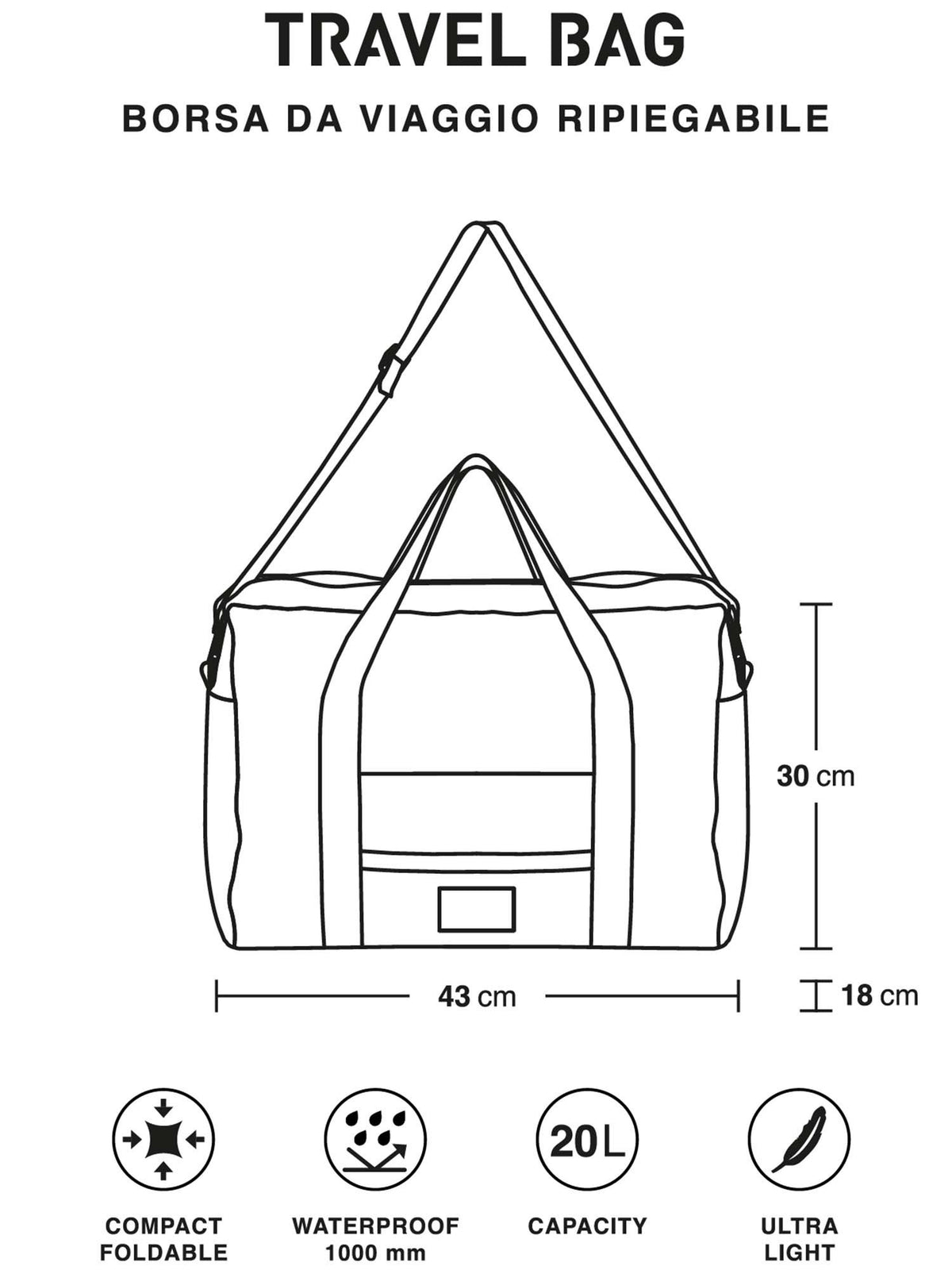 Ready travel bag borsone da unisex beige
