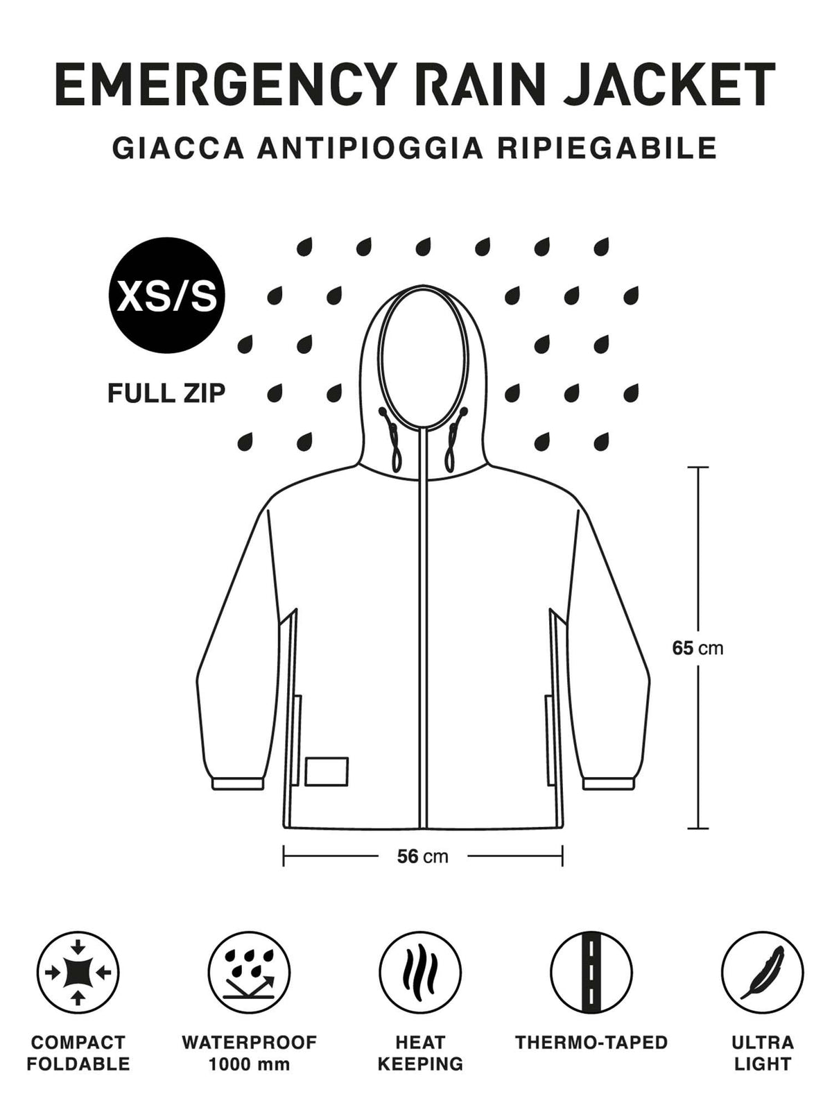 Ready rain jacket k-way da uomo beige
