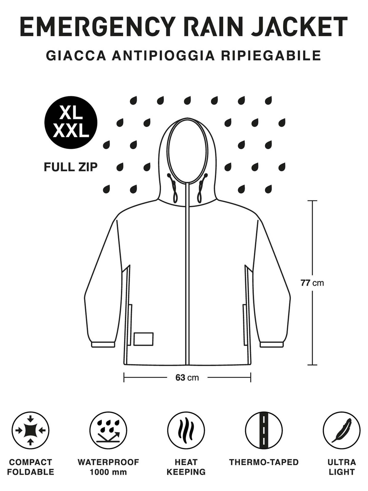 Ready rain jacket k-way da uomo blu