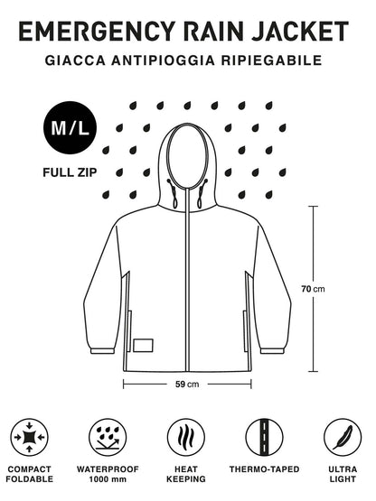 Ready rain jacket k-way da uomo giallo