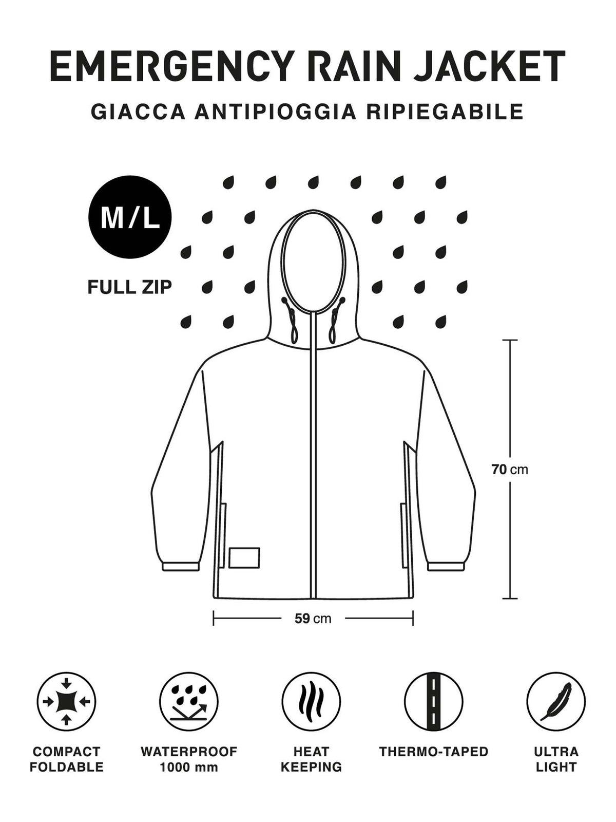 Ready rain jacket k-way da uomo lilla