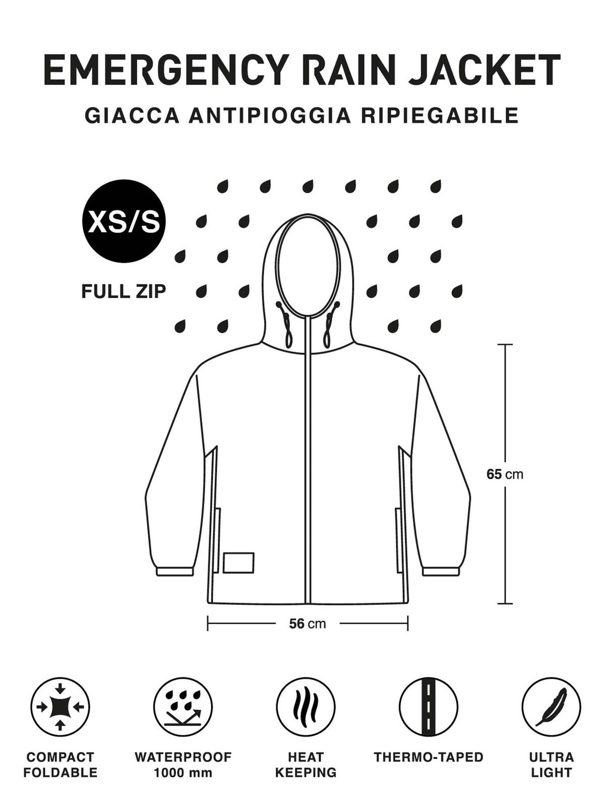 Ready rain jacket k-way da uomo lilla