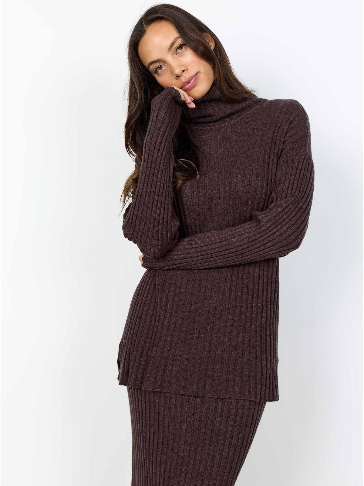 Soyaconcept kanita maglia da donna cioccolato