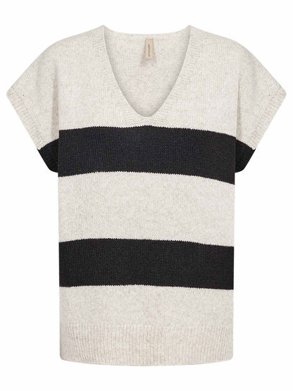 Soyaconcept gadiela maglia da donna bianco-nero