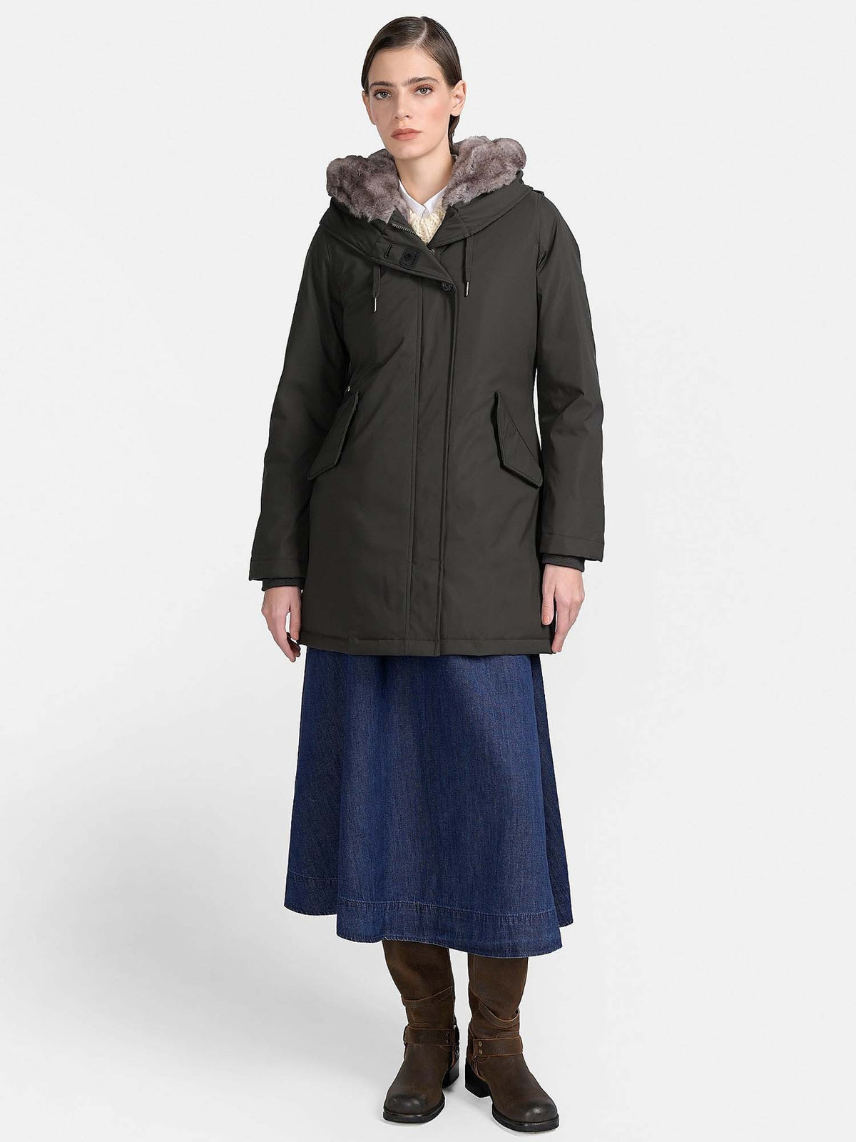 Canadian lanigan giaccone da donna verde militare
