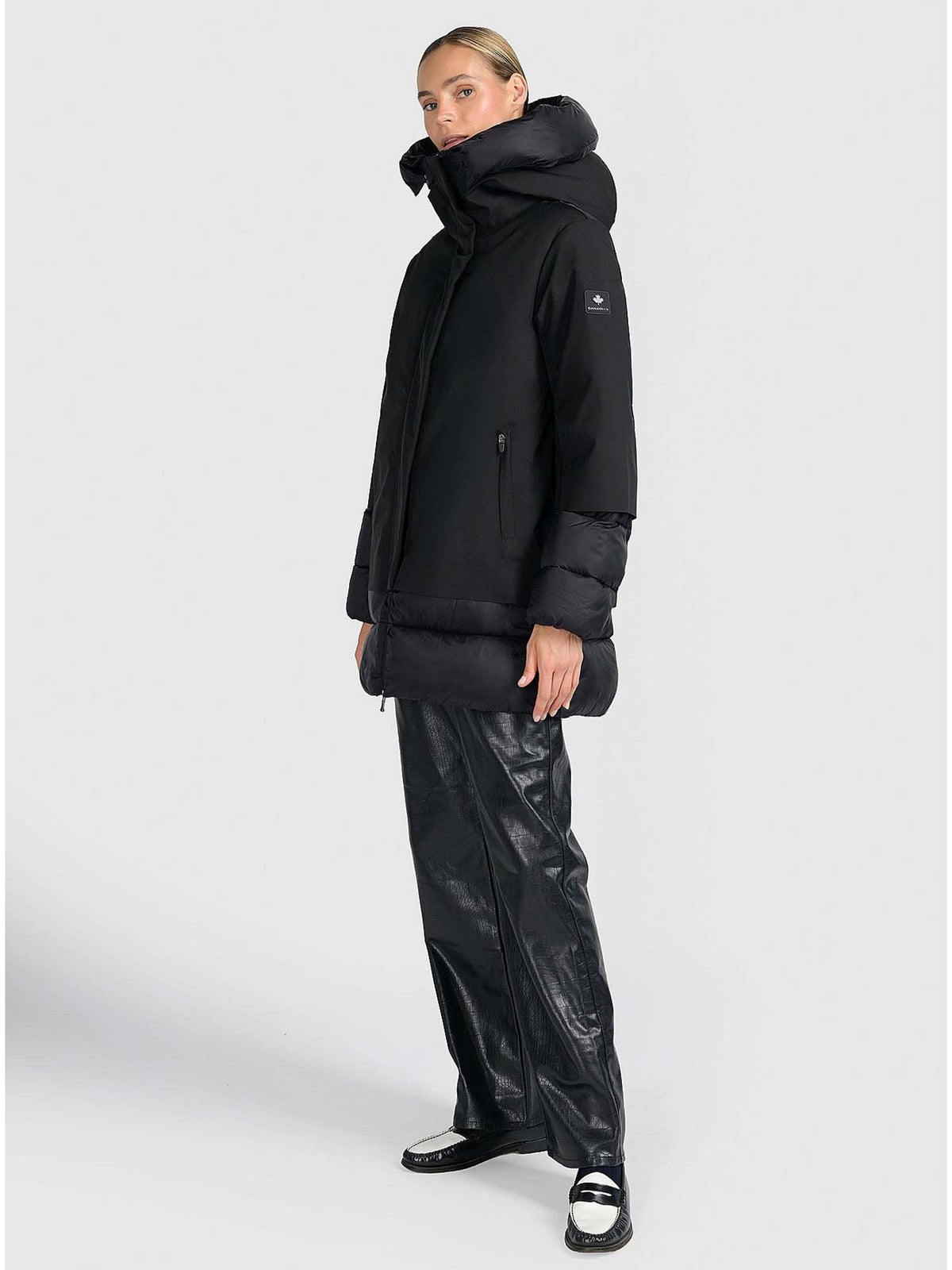 Canadian oyama long giaccone da donna nero