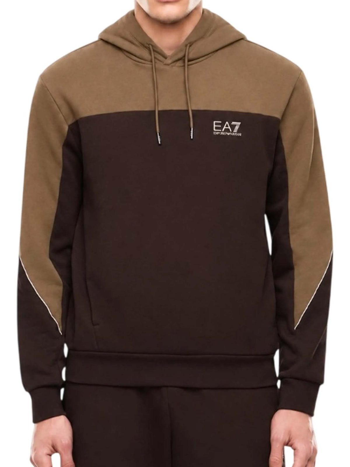 EA7 train colourbloc felpa da uomo marrone