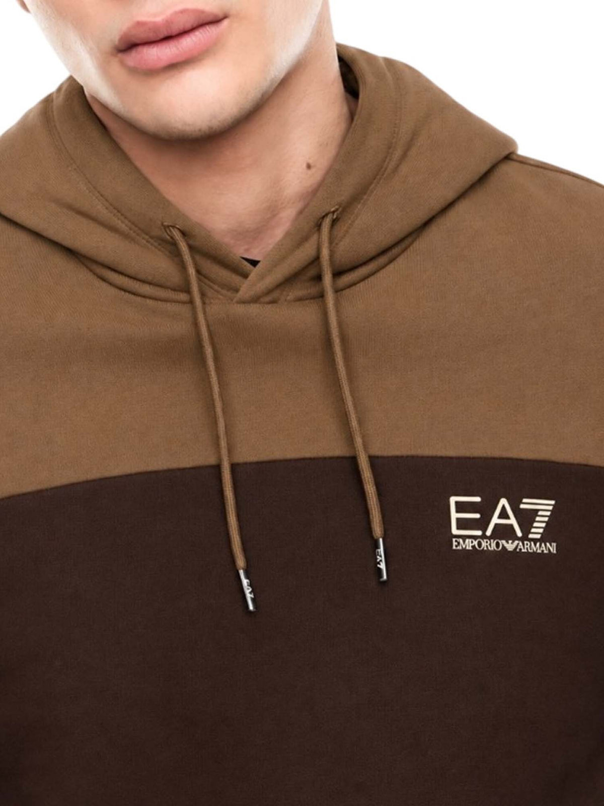 EA7 train colourbloc felpa da uomo marrone