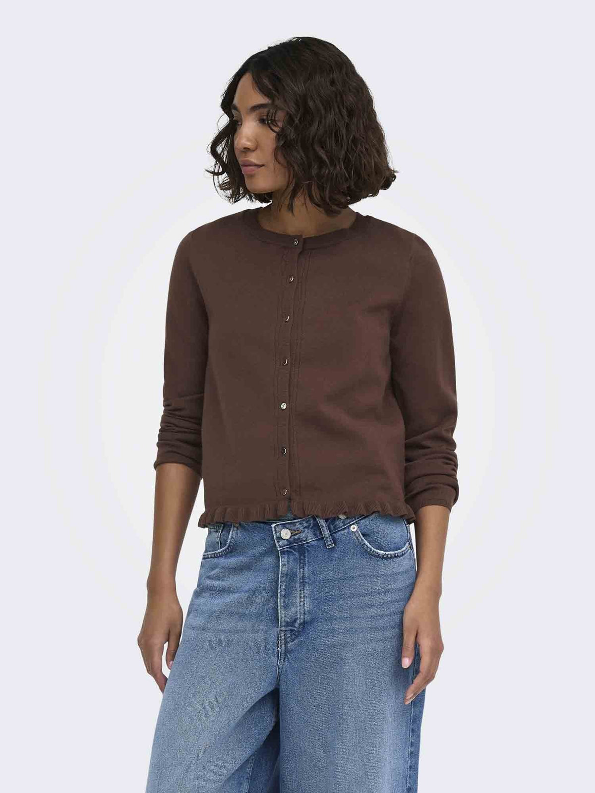 Only cinderel cardig maglia da donna caffe'